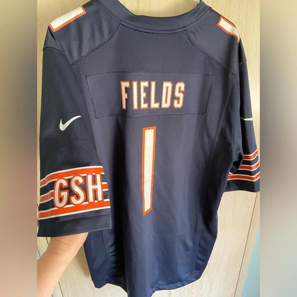 Justin Fields Chicago Bears #1 NIKE On Field Jersey Blue XL $175 - Picture 7 of 9